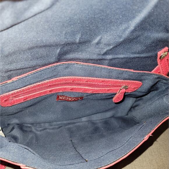 Merona Pink Ostrich Envelope Clutch Purse EUC - Picture 7 of 7